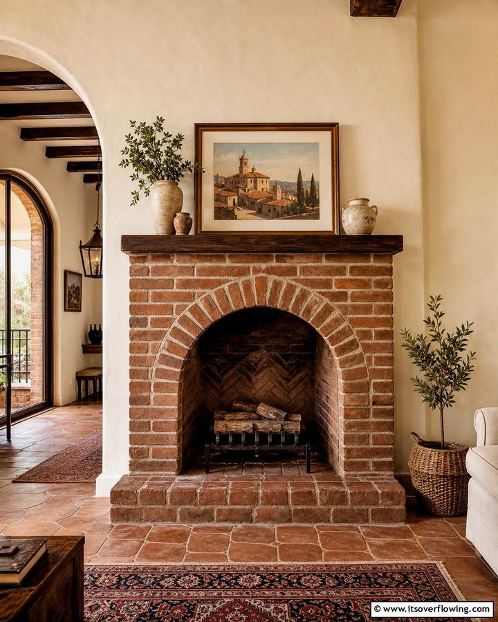 Rustic Brick Fireplace with Built In ShelvesOne - 25 Rustic Brick Fireplace Ideas to Warm Up Your Home