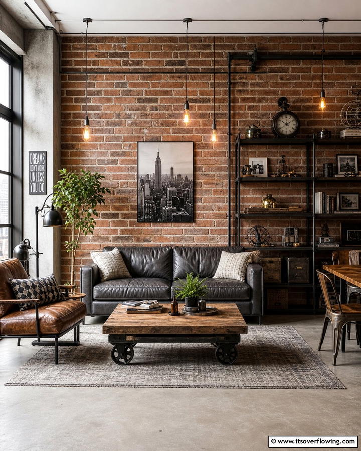 Rustic Brick Veneer Walls - 30 Wall Covering Ideas to Transform Your Interior Design