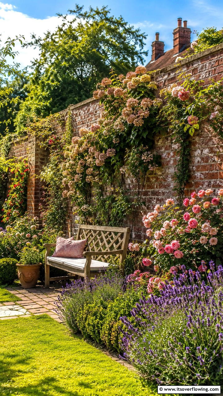Rustic Brick Wall - 30 Garden Wall Ideas for Vertical Planting and Privacy Screens