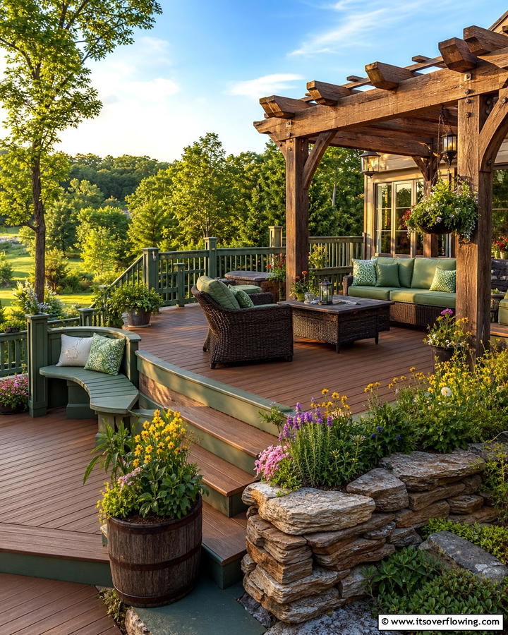 Rustic Brown and Sage - 30 Two-Tone Deck Color Schemes for Dynamic Outdoor Spaces