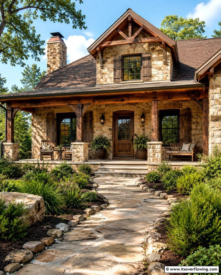 Rustic Brown for a Cozy Vibe - 30 Warm Blonde Brick House Color Schemes for Modern Homes