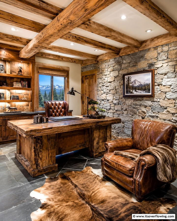 Rustic Cabin OfficeExact - 30 Home Office Ideas Designed Specifically for Him