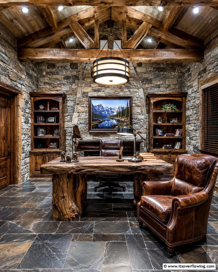 Rustic Cabin OfficeOne - 30 Home Office Ideas Designed Specifically for Him