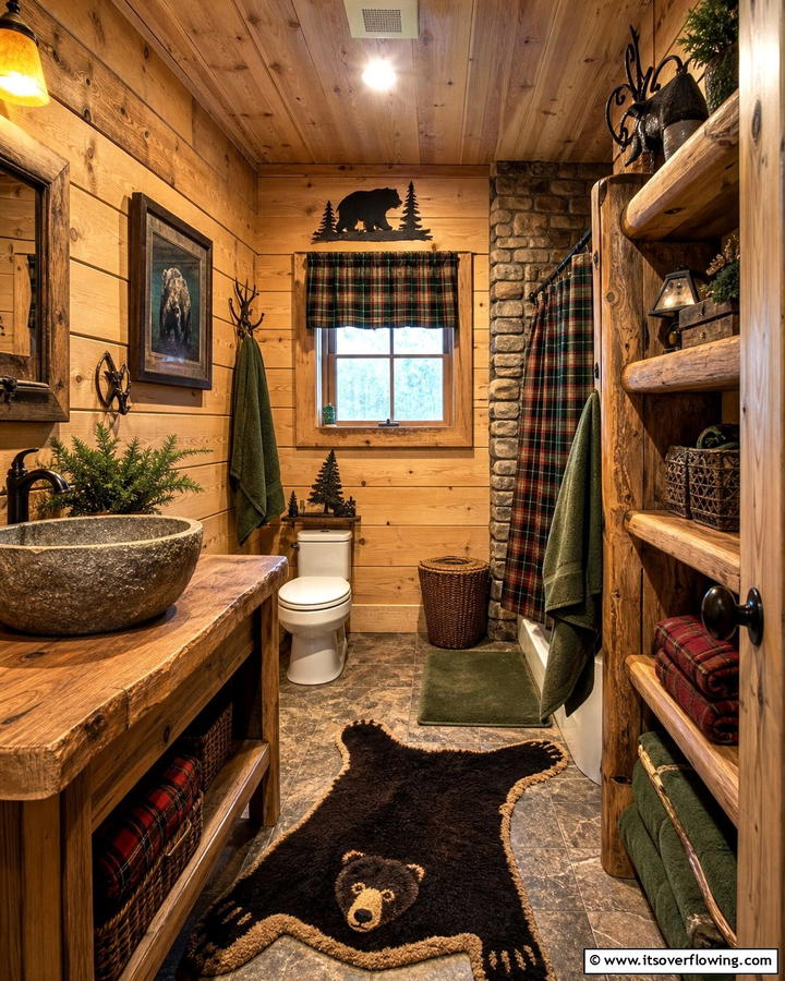 Rustic Cabin Retreat - 25 Boy Bathroom Ideas for a Fun and Functional Space