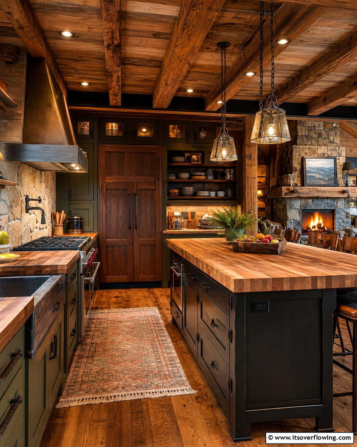 Rustic Cabin Retreat - 20 Kitchens with Butcher Block Countertops Ideas