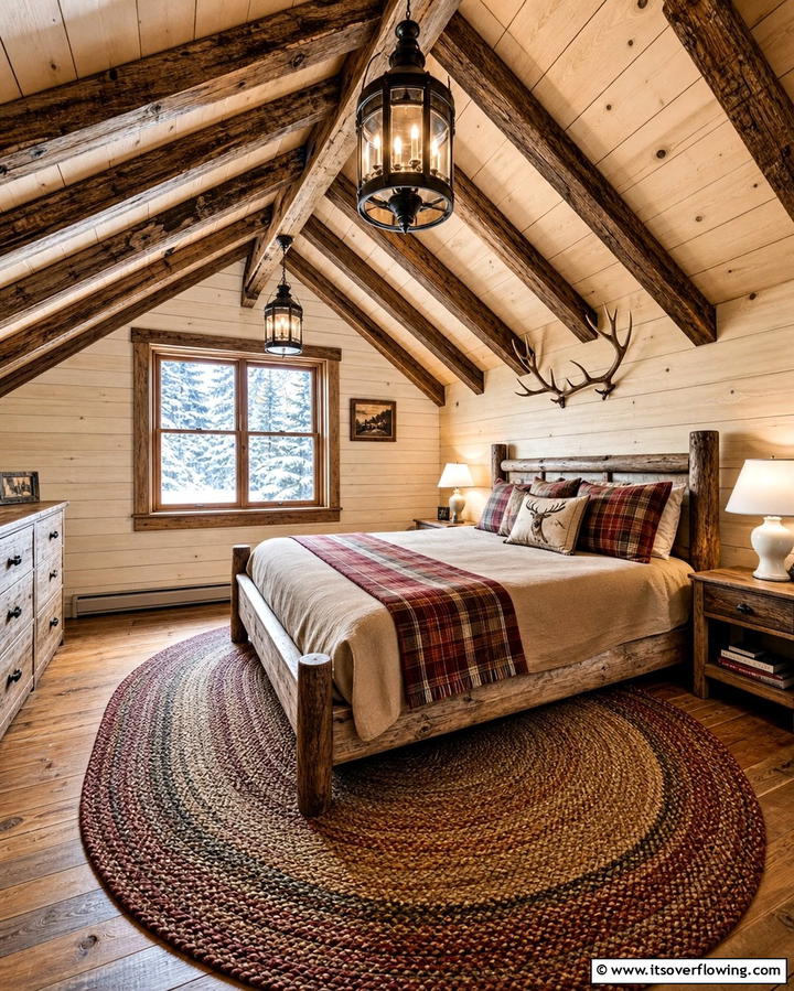 Rustic Cabin Style Bedroom - 25 Creative Attic Room Ideas for Cozy Spaces