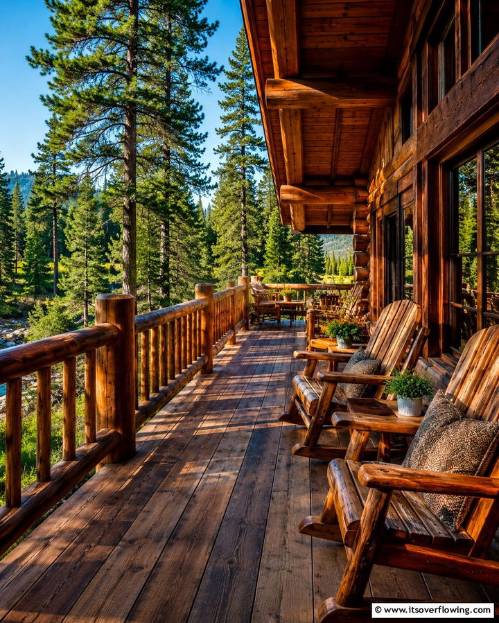 Rustic Cabin Style Decks - 25 Wood Deck Ideas for Outdoor Living Spaces