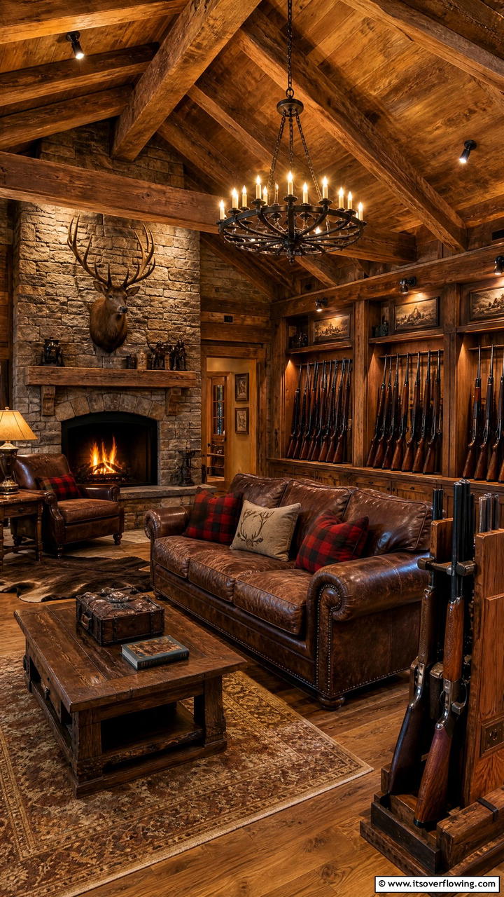 Rustic Cabin Theme - 25 Man Cave Gun Room Ideas for the Ultimate Space
