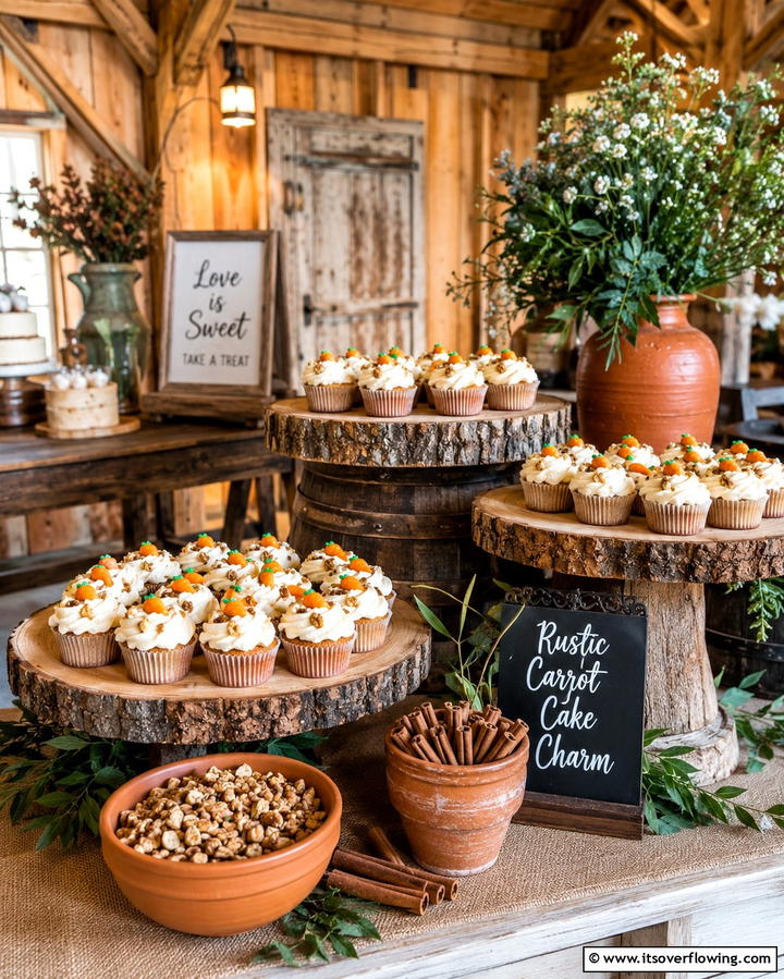 Rustic Carrot Cake Charm - 30 Wedding Cupcake Ideas for Unforgettable Celebrations