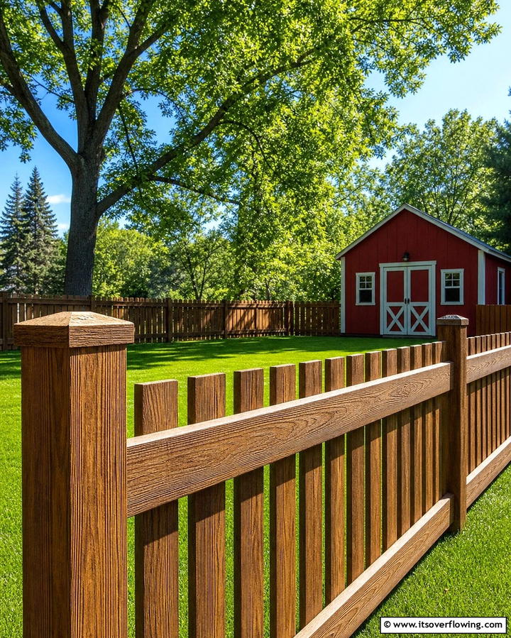 Rustic Cedar Vinyl FenceExact - 25 Vinyl Fence Colors to Enhance Your Outdoor Space