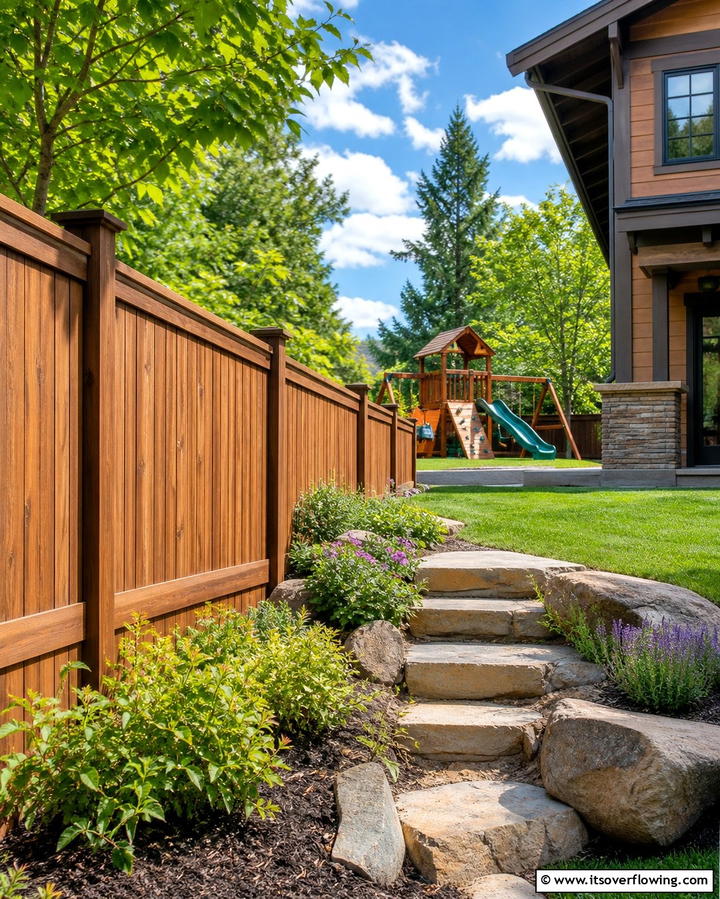 Rustic Cedar Vinyl FenceOne - 25 Vinyl Fence Colors to Enhance Your Outdoor Space