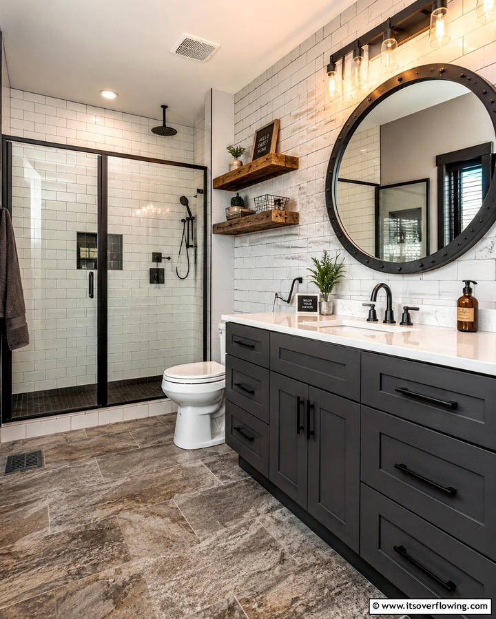 Rustic Charcoal Gray Cabinets - 25 Bathroom Cabinet Color Ideas for a Fresh Look
