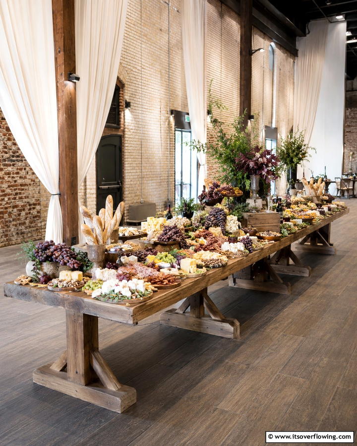 Rustic Charcuterie Spread - 25 Wedding Buffet Ideas for a Memorable Reception