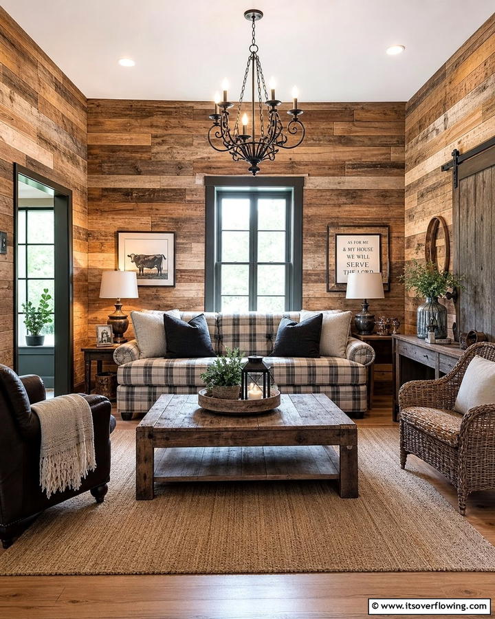 Rustic Charm - 21 Living Room Wallpaper Ideas to Refresh Your Decor