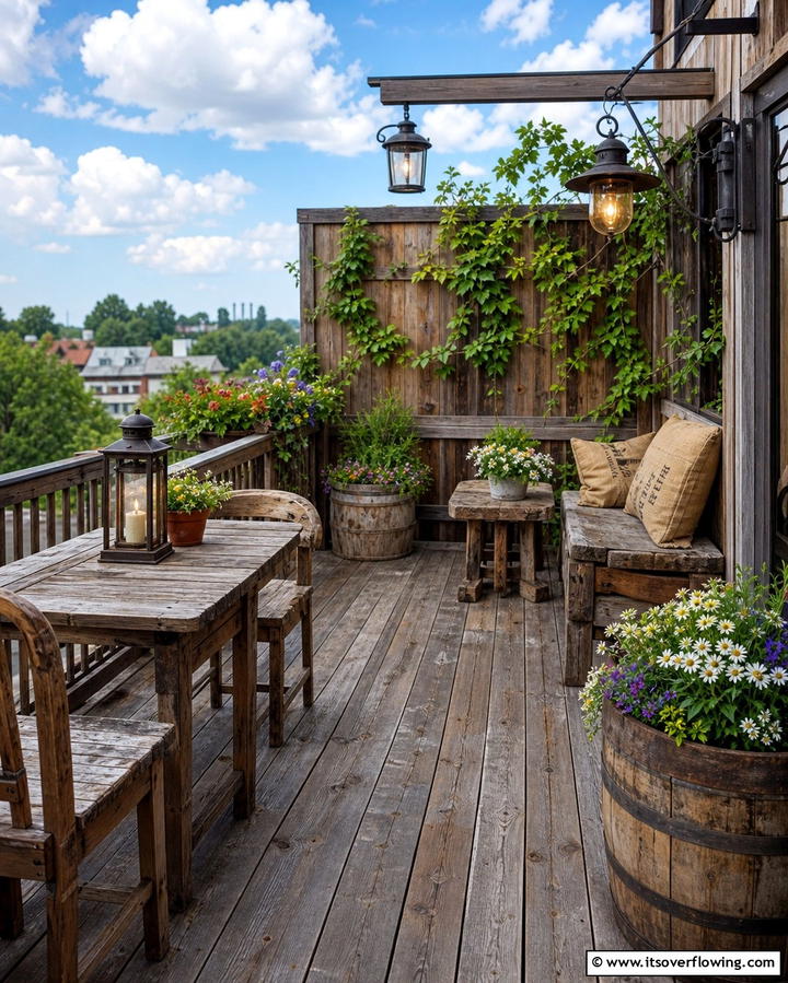Rustic Charm Deck - 21 Second Floor Deck Ideas for Elevated Outdoor Living