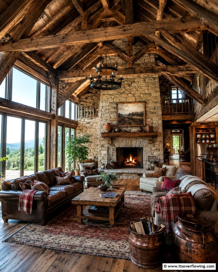 Rustic Charm Great Room - 30 Great Room Ideas to Elevate Open-Concept Living