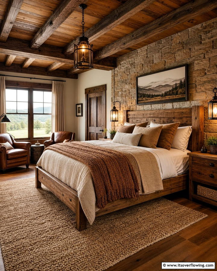 Rustic Charm Hideaway - 21 Mens Bedroom Ideas for a Masculine & Modern Aesthetic