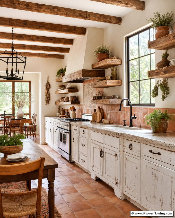 Rustic Charm Infusion - 30 Kitchens Without Upper Cabinets for Open Concepts