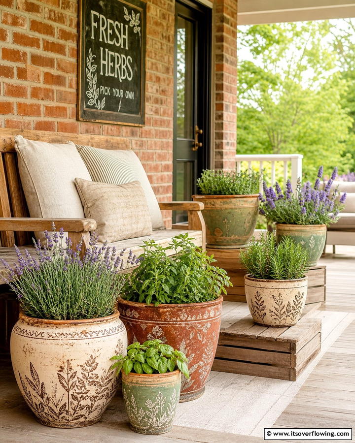 Rustic Charm Revival - 21 Painted Pot Ideas for Creative Plant Container Makeovers