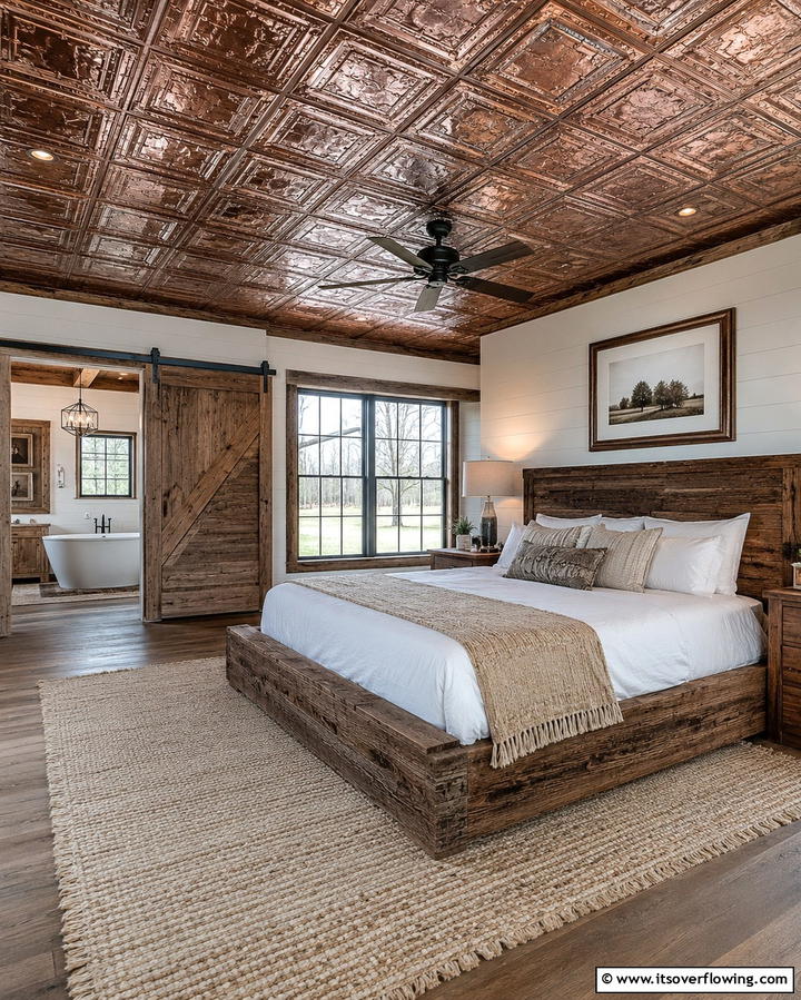 Rustic Charm for Bedrooms - 25 Tin Ceiling Ideas for a Vintage Touch