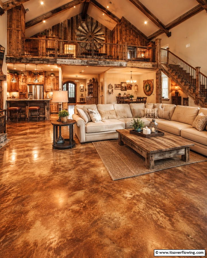 Rustic Charm with Acid Stained Concrete Floors - 25 Stained Concrete Floors for a Unique Look