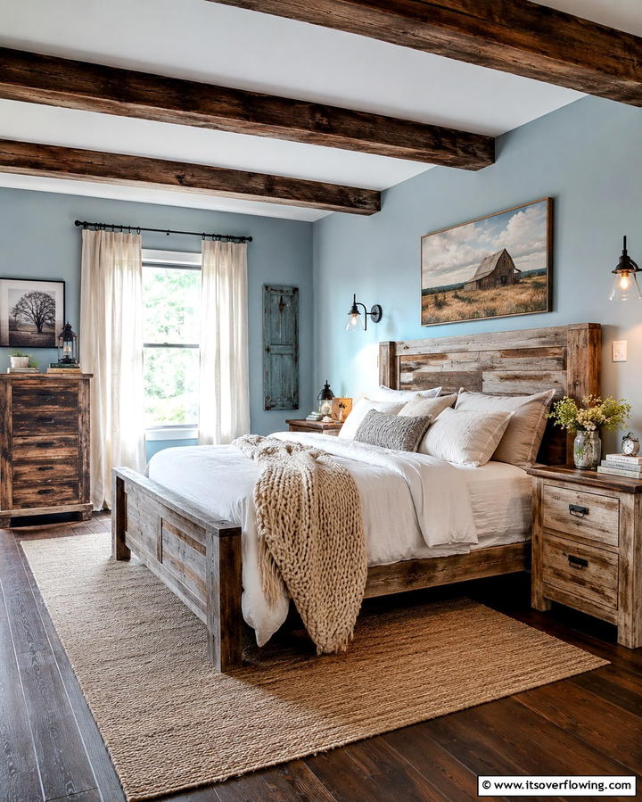 Rustic Charm with Light Blue - 25 Light Blue Bedroom Ideas for a Serene Retreat
