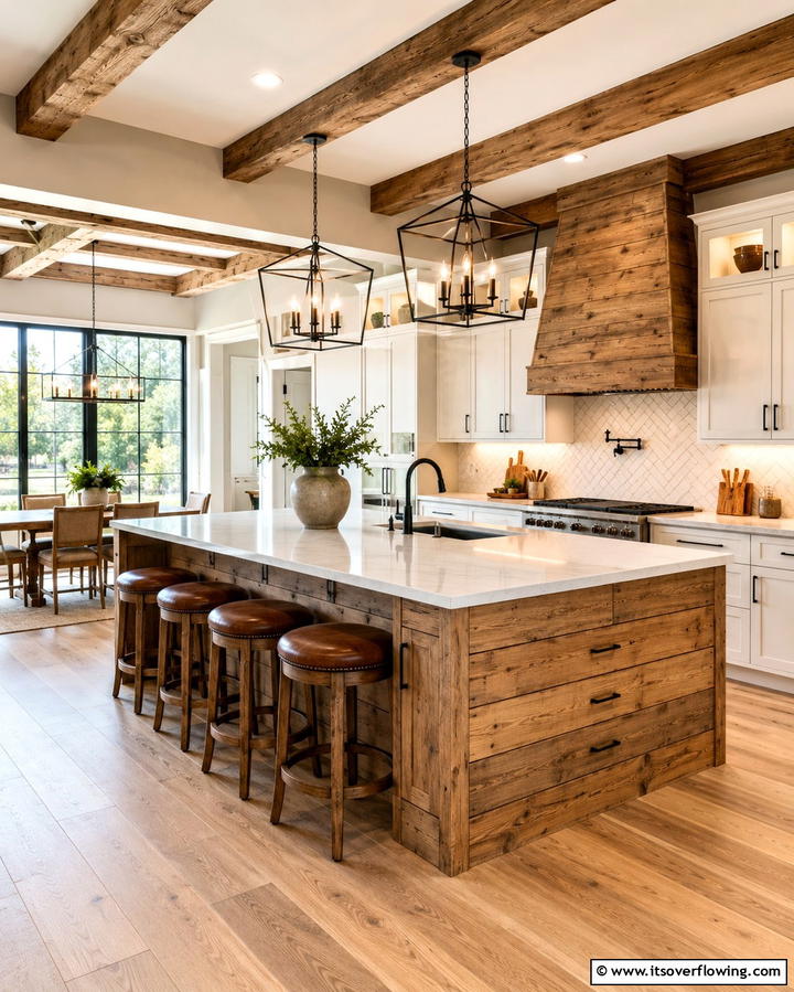 Rustic Charm with Natural Wood Shiplap - 25 Shiplap Kitchen Island Ideas for a Farmhouse Feel