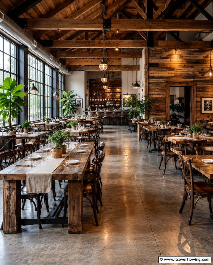 Rustic Charm with Reclaimed Wood - 25 Restaurant Interior Design Ideas for a Unique Ambiance