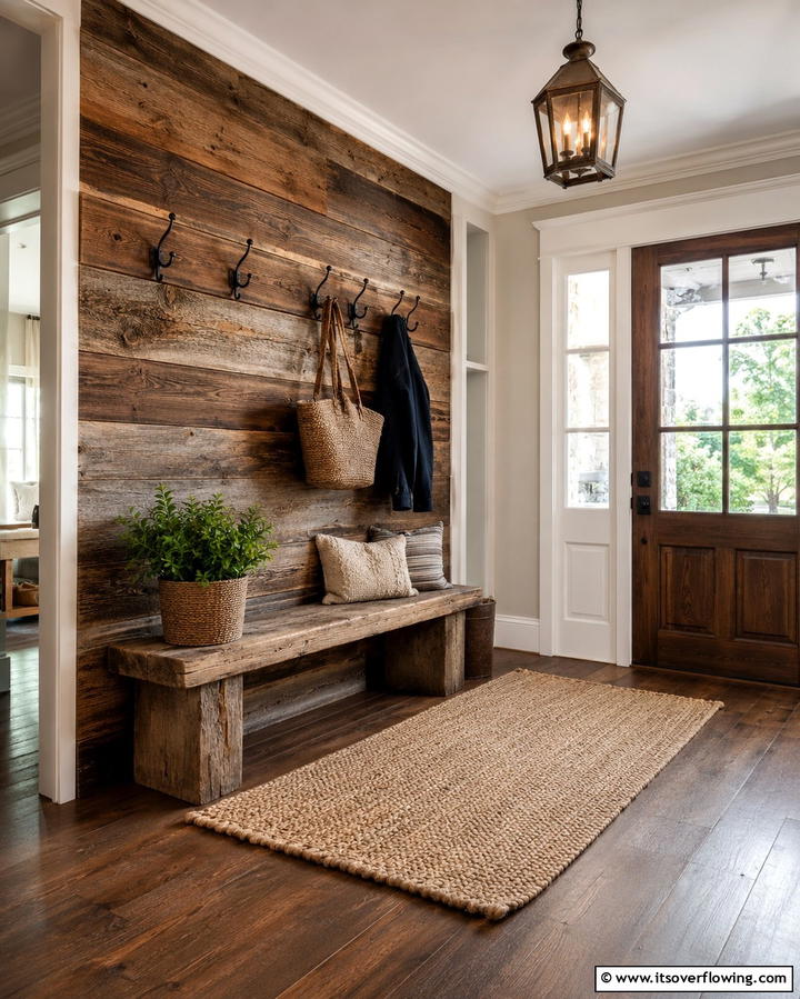 Rustic Charm with Reclaimed Wood Shiplap - 25 Shiplap Wall Entryway Ideas for a Welcoming First Impression