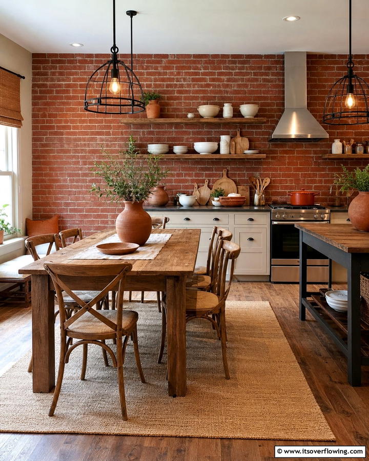 Rustic Charm with Red Brick Wallpaper - 25 Brick Wallpaper Ideas to Transform Your Interior Spaces