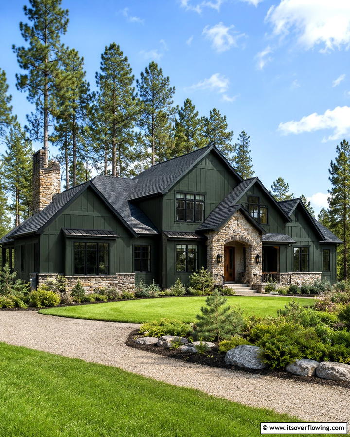 Rustic Charm with Sage Green Siding - 25 Farmhouse Green Exterior Home Ideas for a Fresh Look