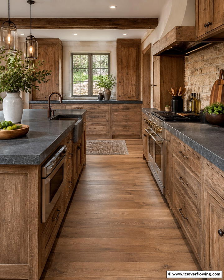 Rustic Charm with Slate Blue Countertops - 30 Blue Countertop Kitchen Ideas for Bold Statement Spaces