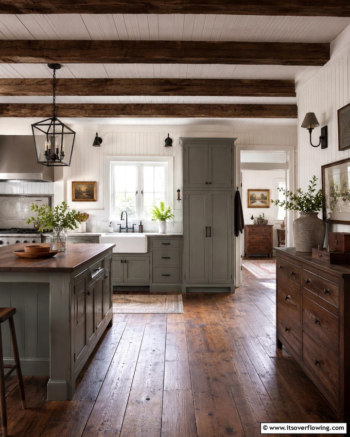 Rustic Charm with Weathered Gray Cabinets - 25 Farmhouse Kitchen with Gray Cabinets Ideas