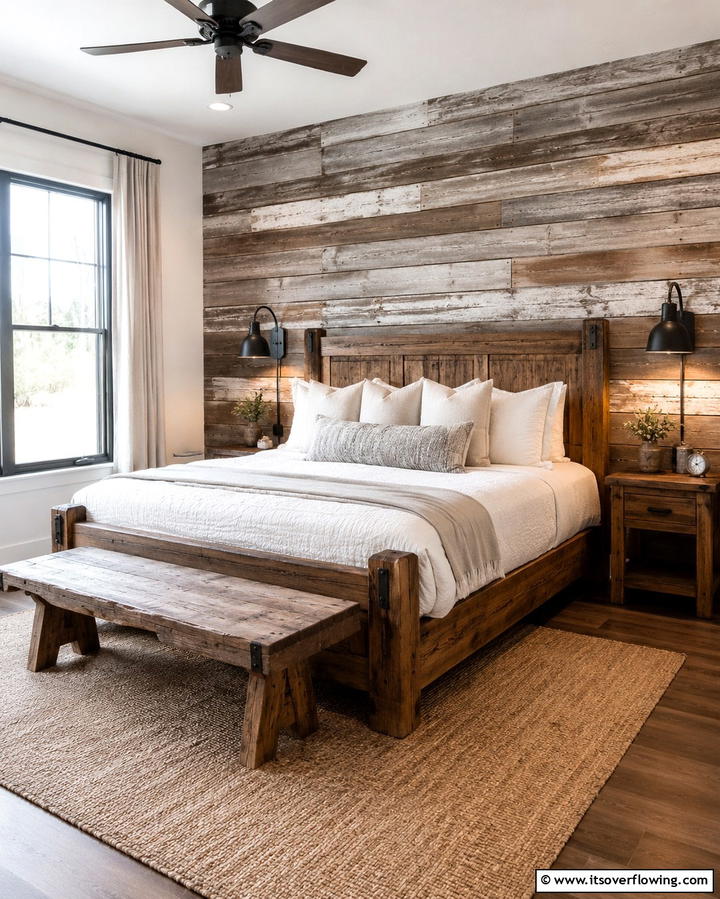 Rustic Charm with Weathered Shiplap - 25 Shiplap Bedroom Ideas for a Cozy and Chic Retreat
