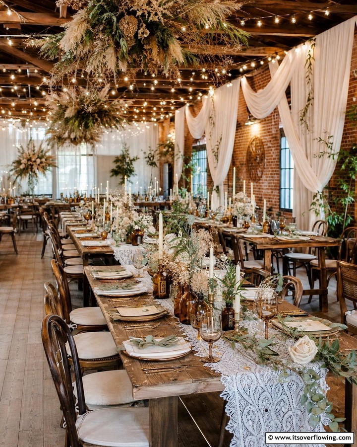 Rustic Chic Reception Ambiance - 21 Boho Wedding Ideas for a Free-Spirited Celebration