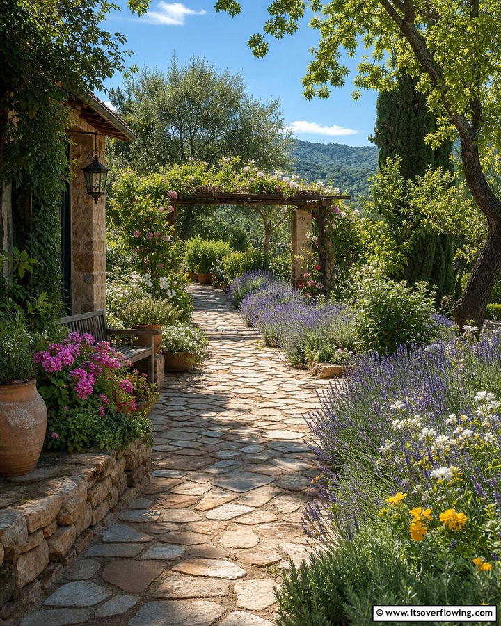 Rustic Cobblestone Pathway Patio - 20 Cobblestone Patio Ideas for a Rustic Outdoor Space