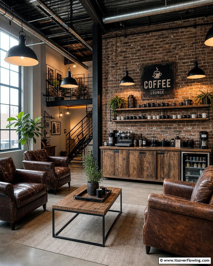 Rustic Coffee Lounge - 25 Morning Room Ideas to Brighten Your Day