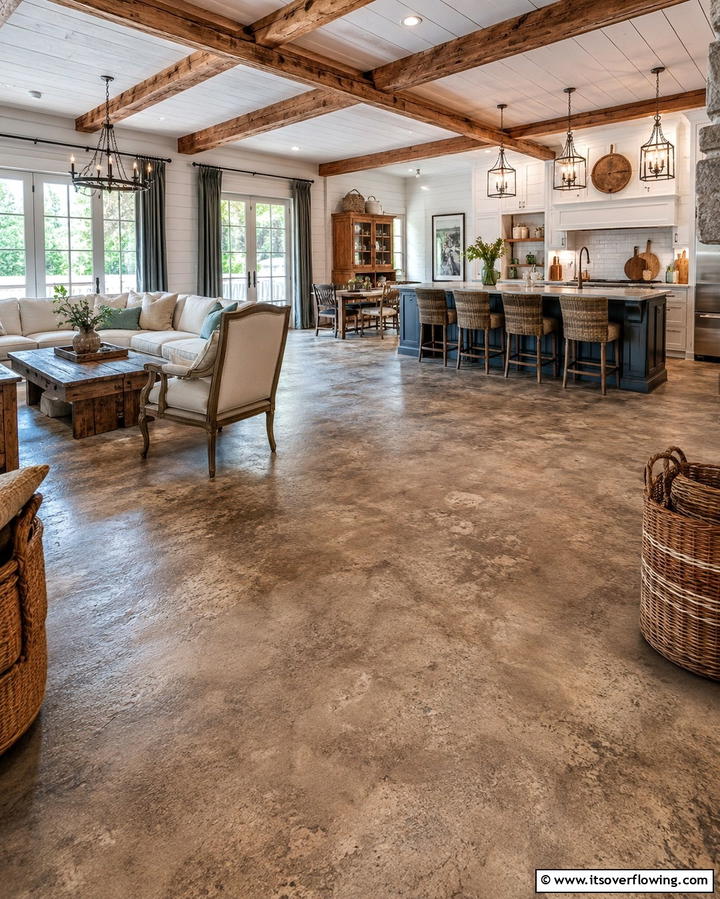 Rustic Concrete Charm - 30 Modern Concrete Floor Ideas for Low-Maintenance Interiors