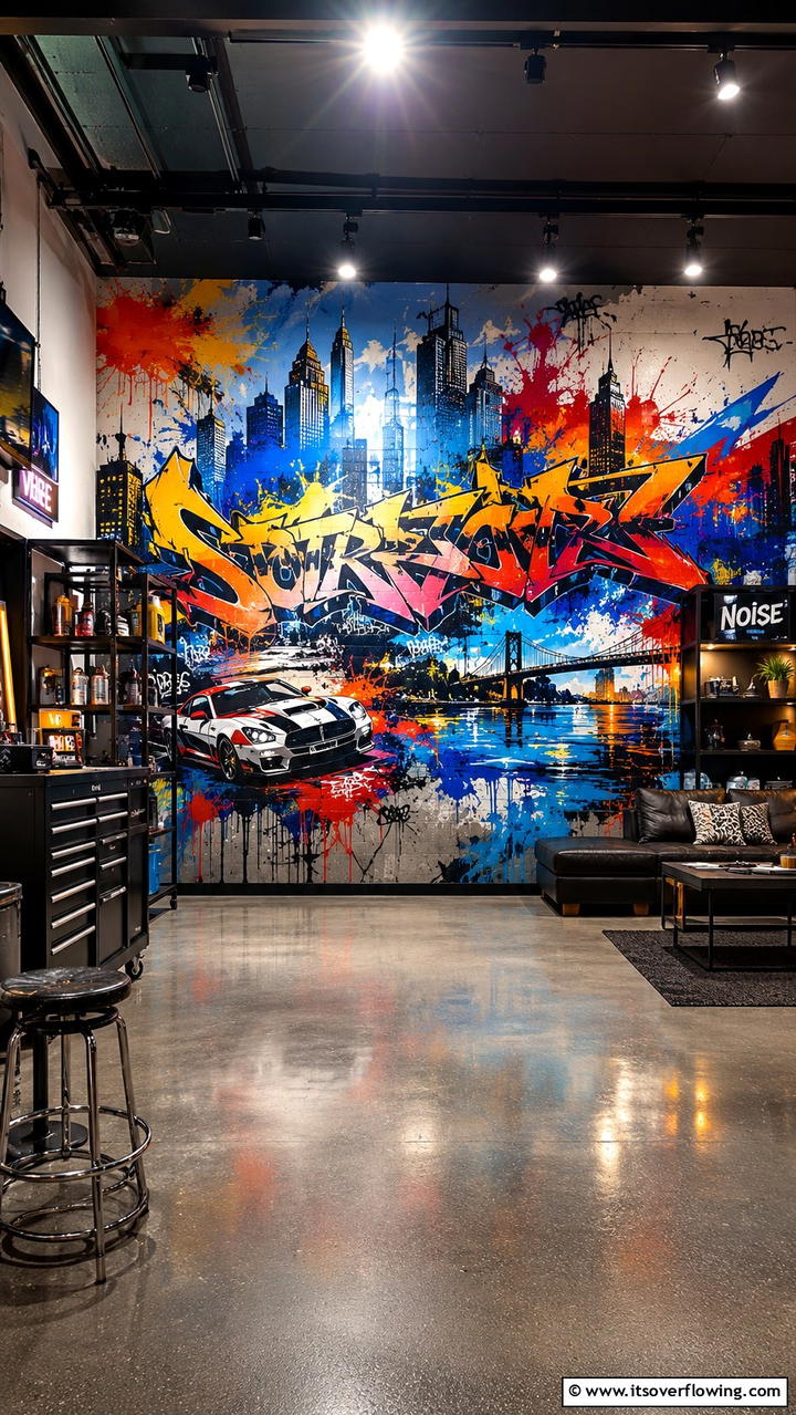 Rustic Concrete Finish - 30 Creative Garage Wall Paint Ideas for a Fresh Look