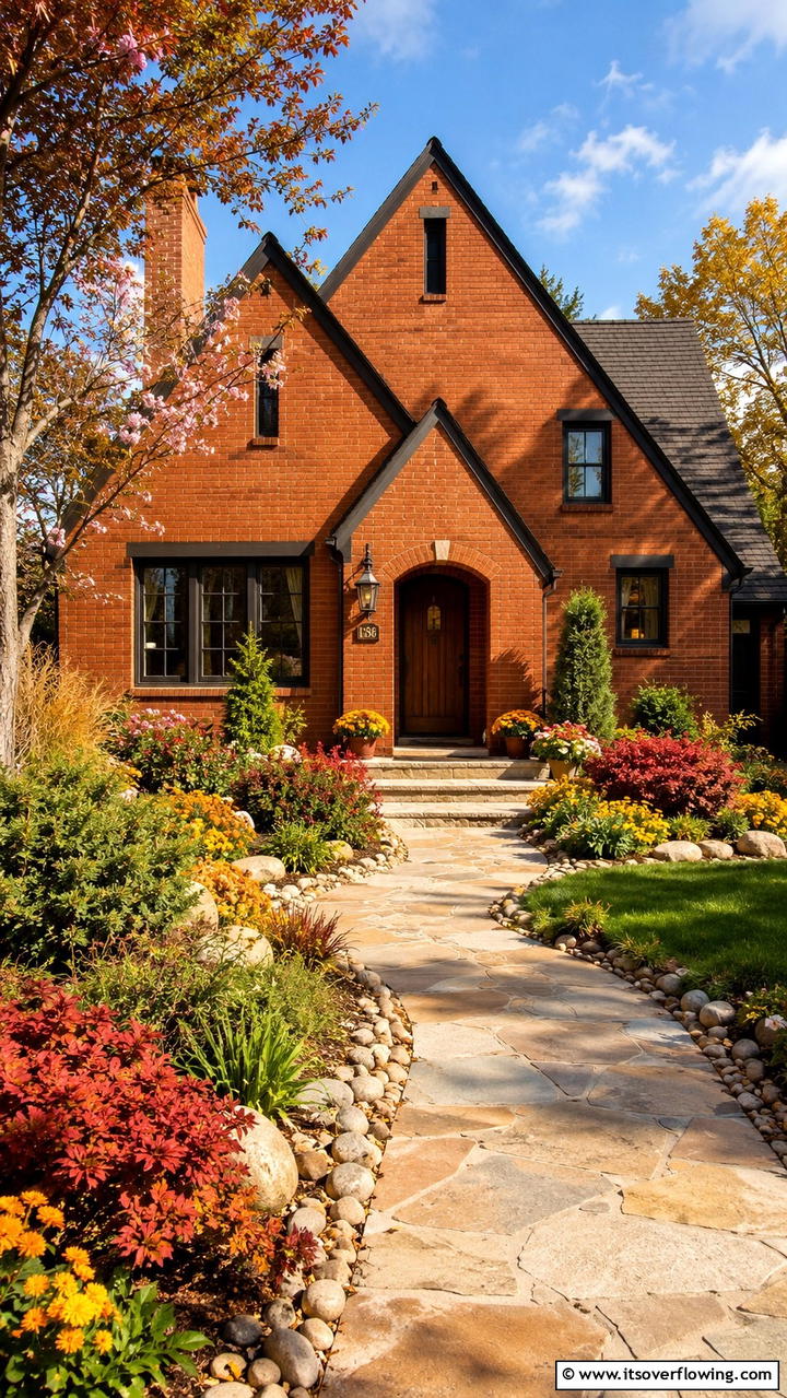 Rustic Copper Tone - 30 Exterior Brick Paint Color Ideas for Curb Appeal