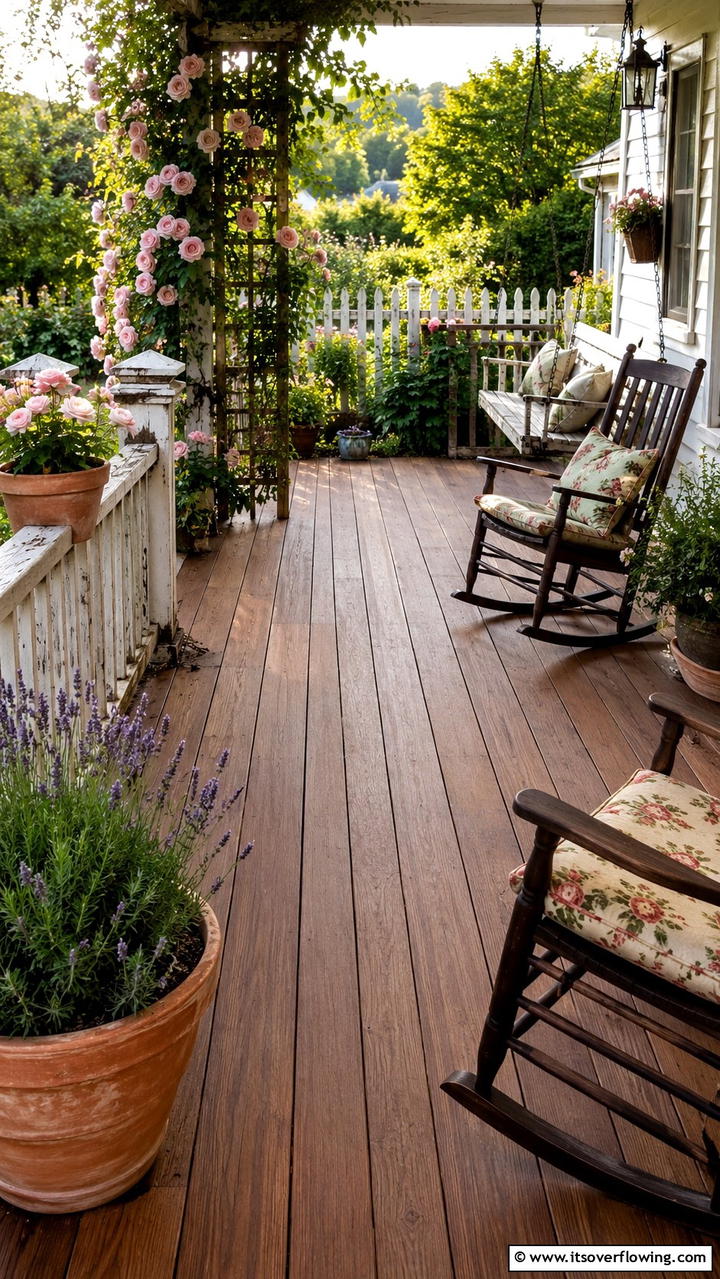 Rustic Cottage Composite Deck - 30 Composite Deck Ideas- Stylish and Durable Outdoor Designs