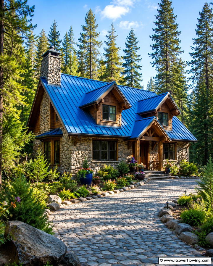Rustic Cottage Retreat - 25 Houses With Blue Metal Roofs for Curb Appeal