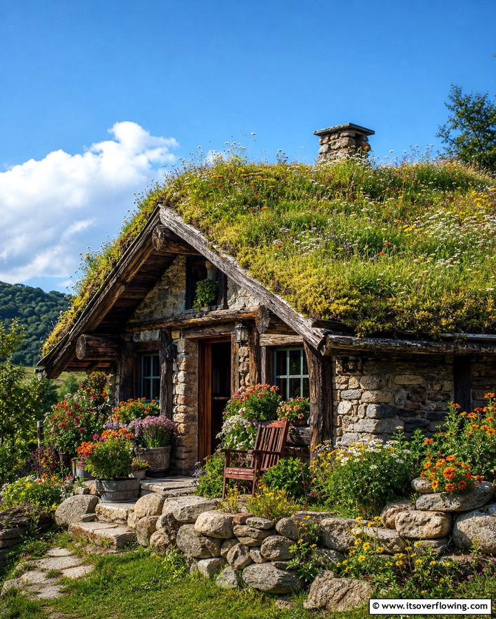 Rustic Countryside Charm - 25 Houses With Green Roofs for Eco-Friendly Living