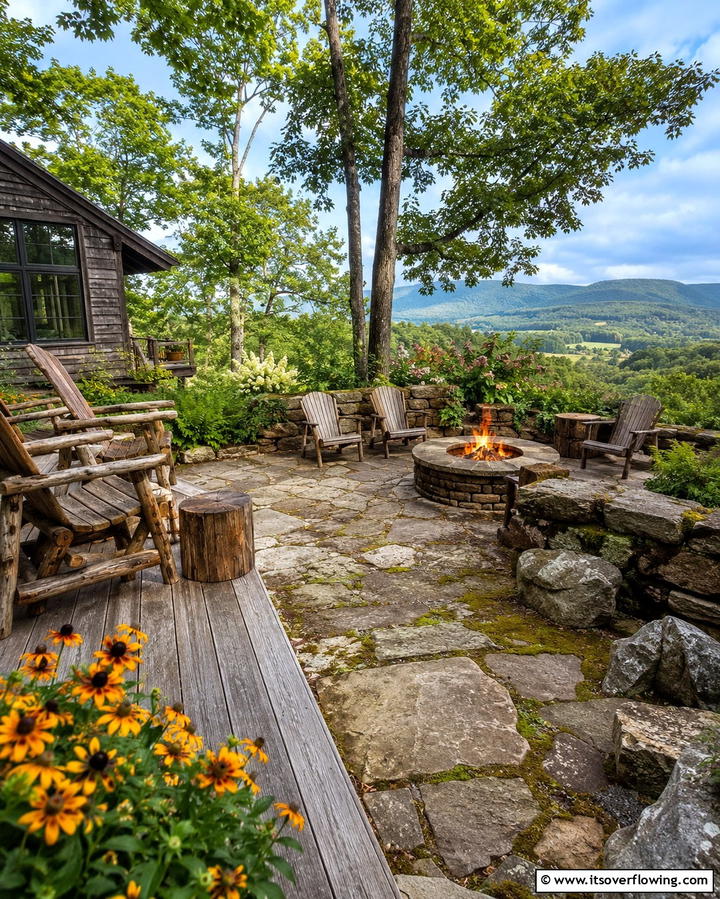 Rustic Deck and Stone PatioExact - 25 Deck and Patio Combination Ideas for a Versatile Outdoor Space