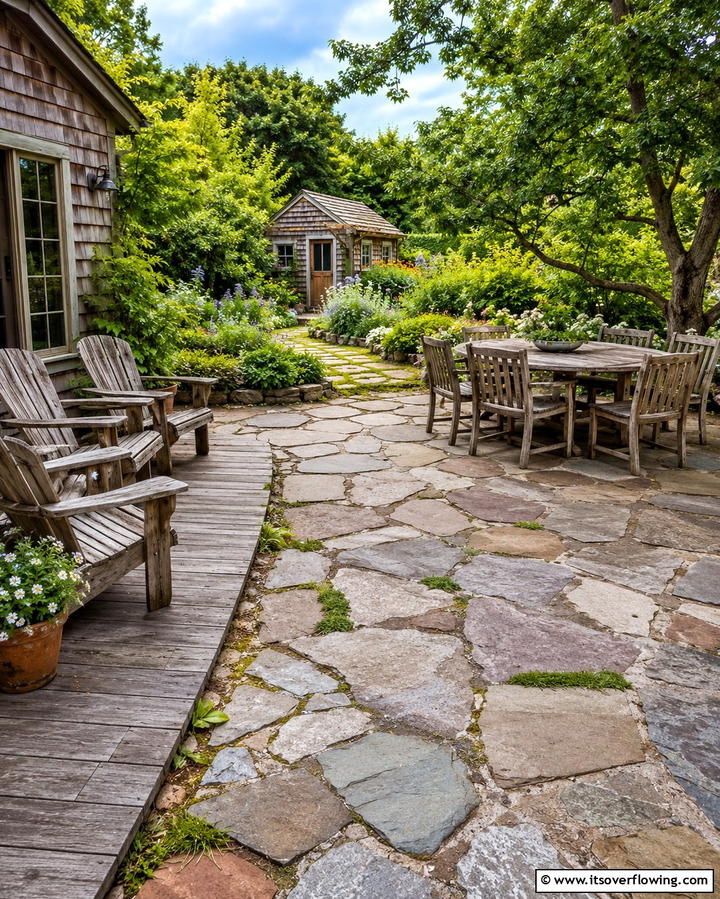 Rustic Deck and Stone PatioOne - 25 Deck and Patio Combination Ideas for a Versatile Outdoor Space