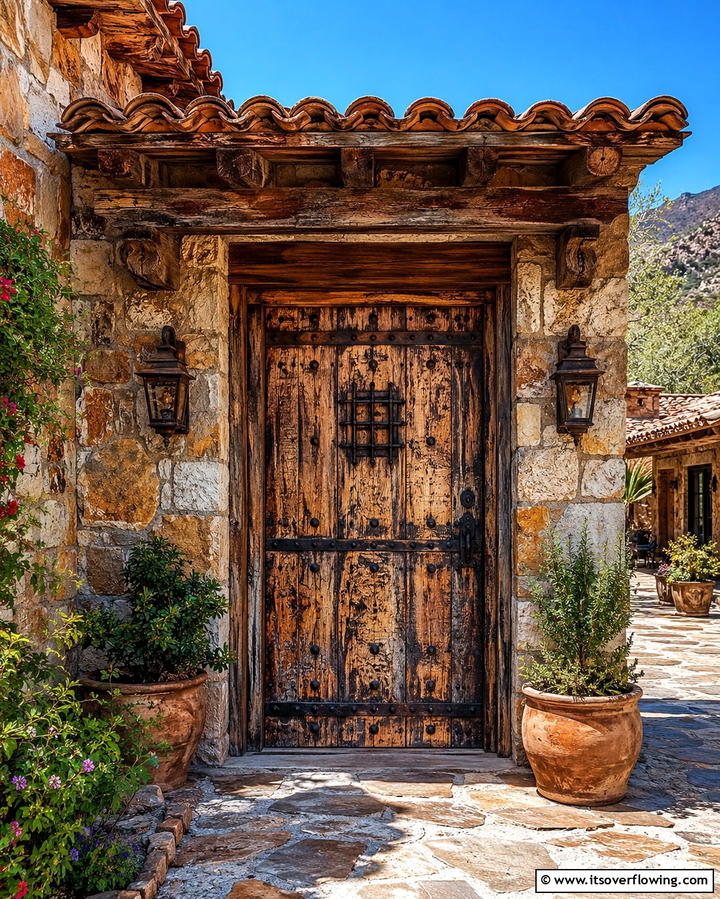 Rustic Distressed Wood Doors - 25 Spanish Style Front Door Ideas for Curb Appeal
