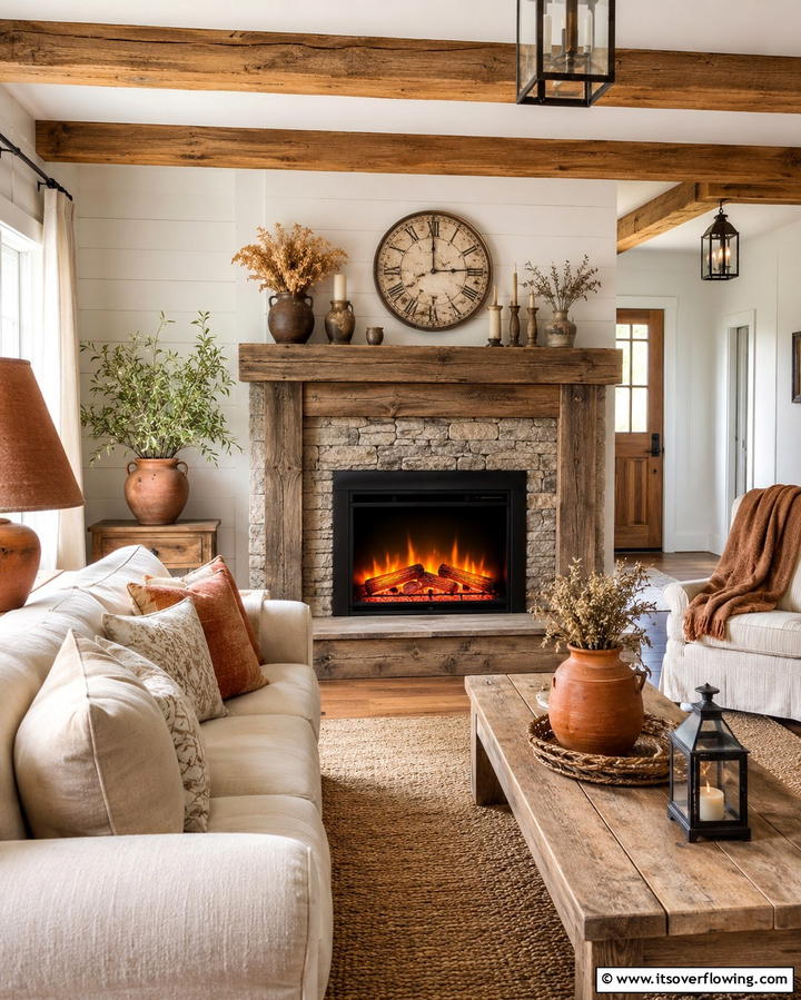 Rustic Electric Fireplaces - 25 Electric Fireplace Ideas for Cozy and Modern Homes