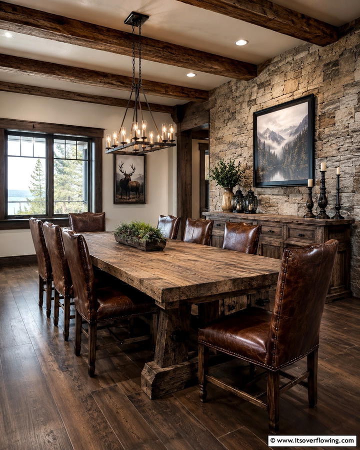 Rustic Elegance - 25 Masculine Dining Room Ideas for Modern Men