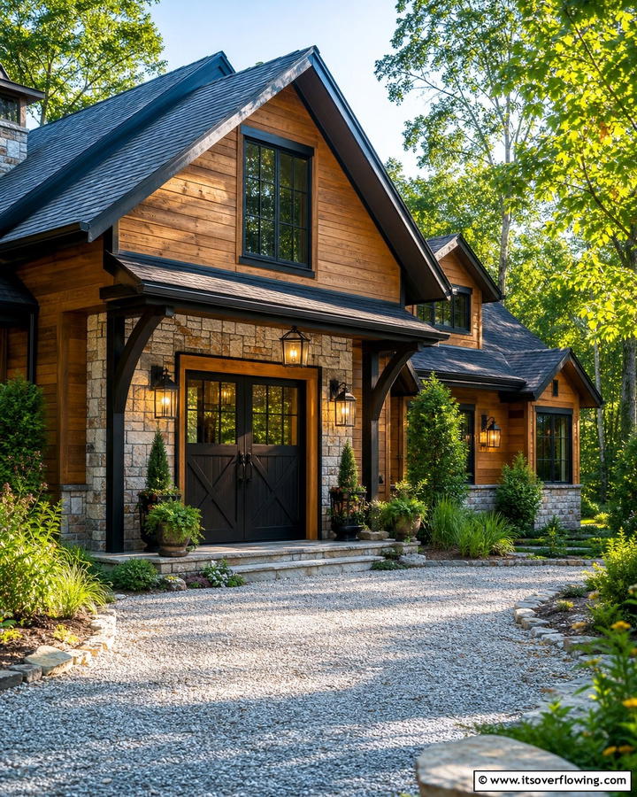 Rustic Elegance - 25 Tan House With Black Trim Design Ideas for Elegance