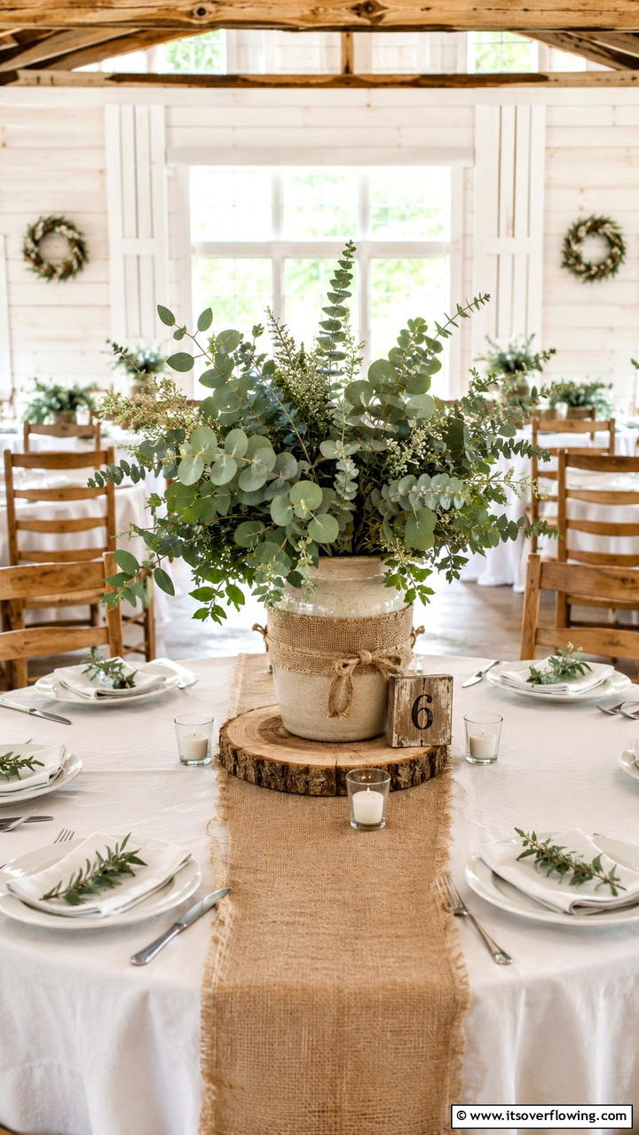 Rustic Eucalyptus Charm - 30 Eucalyptus Wedding Centerpieces for Natural Elegance